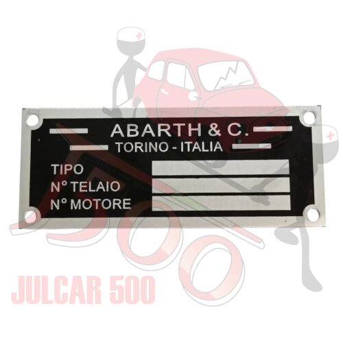 Targhetta identificativa tipo Abarth  Fiat 500