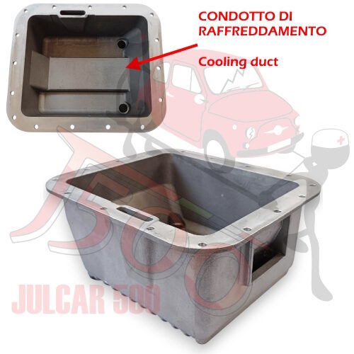 Alternative view of Coppa olio in alluminio da 3,5 litri con condotto raffreddamento Fiat 500-126