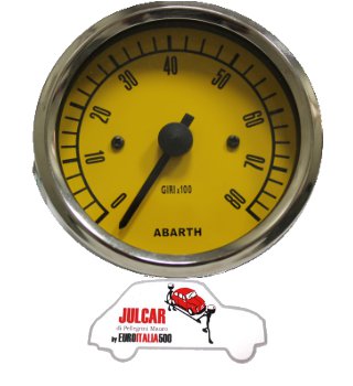 Strumento contagiri giallo Abarth Ø 80 mm Fiat 500