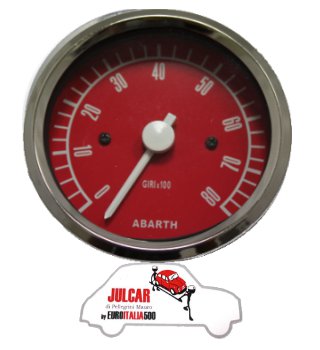 Strumento contagiri rosso Abarth Ø 80 mm Fiat 500