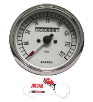 Strumento contachilometri bianco Abarth Ø 80 mm Fiat 500