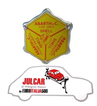 Tappo olio giallo Abarth Shell coperchio punterie Fiat 500/126