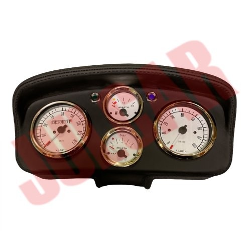 Cruscotto sportivo quadranti bianchi tipo Abarth Fiat 500