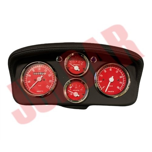 Cruscotto sportivo quadranti rossi tipo Abarth Fiat 500