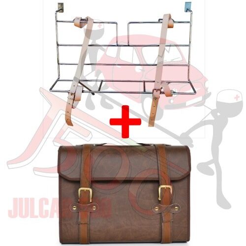 Kit Portapacchi cromato + Valigia marrone Fiat 500
