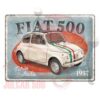 Insegna in metallo in rilievo 40x30cm Fiat 500