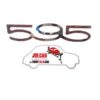 Scritta cromata 595 Abarth per cofano anteriore 14 x 3 cm