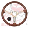 Volante sportivo in mogano con razze lucide mod. Prestige Ø 370 Fiat 500-126-600-Bianchina-Panda
