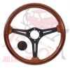 Volante sportivo in mogano con razze nere mod. Prestige Ø 370 Fiat 500-126-600-Bianchina-Panda